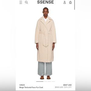 Vince faux shearling long coat